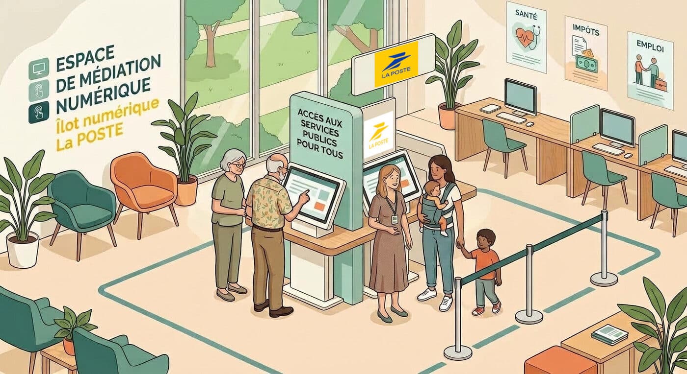 Espace de médiation numérique avec des habitants accompagnés